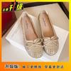 Women's shoes spring new hollow breathable single shoes women's bow Doudou shoes flat single shoes