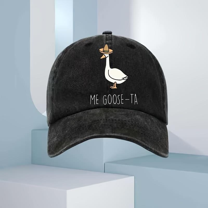 Men's and women's fashionable duck print baseball cap, outdoor sunscreen travel equipment with simple design