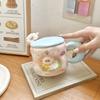Cute Cartoon Lamb Ceramic Cup Birthday Gift Girl Mug with Lid Couple Girl High value Water Cup