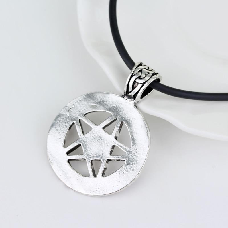 Pentagram Pentacle Satanic Satan Devil Occult Magic Demon Goth Rock Unisex Supernatural Necklace Pendant Vintage Protect Witch Talisman Health Jewelry