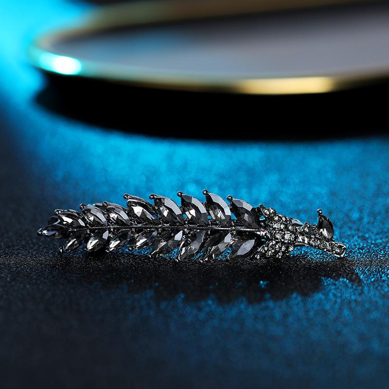 

Роскошные искусственные пружинные заколки со стразами для женщин, элегантные заколки в виде листьев и цветов для свадебных головных уборов