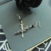 Gothic Sword Earrings Goth Earrings Gift for Women Asymmetrical Sword Dangle Earrings Christmas Halloween Party Ornament