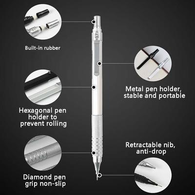 1PC 0.5mm Mechanical Pencil, Low Center of Gravity Design, Writing Smooth, Suitable for Drawing, Sketching