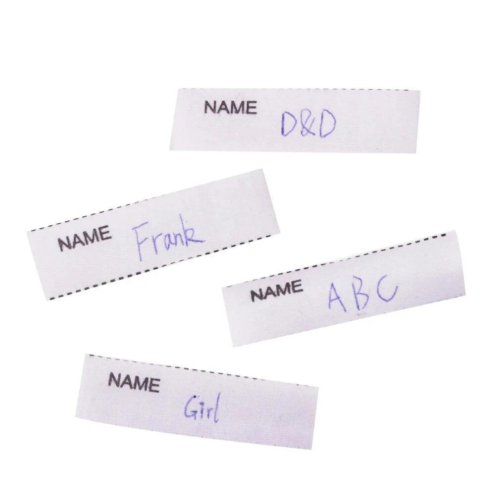 200pcs/pack White Washable Iron On Name Labels Set for Clothes Labels Garment Fabric Tags Marker Sewing Accessories 55*15mm