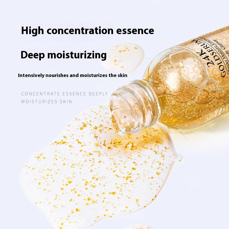24k Gold Essence Shrinks Large Pores Female Male Hyaluronic Acid Solution Moisturizing and Replenishing