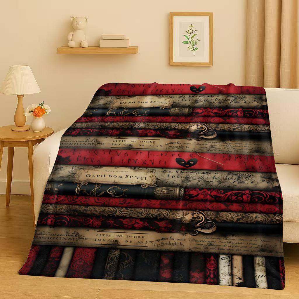 HD Retro Magic Book Library Bookshelf Flannel Blanket,Ultra Soft Warm Plush Throw for Home Bedroom Bed Sofa Cover Office Gift