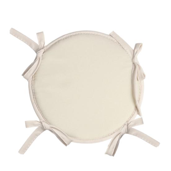 Round Chair Seat Pad Solid Color Seat Cushion 15 Inches Circular Chair Cushion with Straps for Indoor Outdoor Garden Patio Office Use