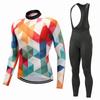 Men Women Cycling Jersey Set Long Sleeve Mountain Road Bike Outfit Breathable Quick Dry