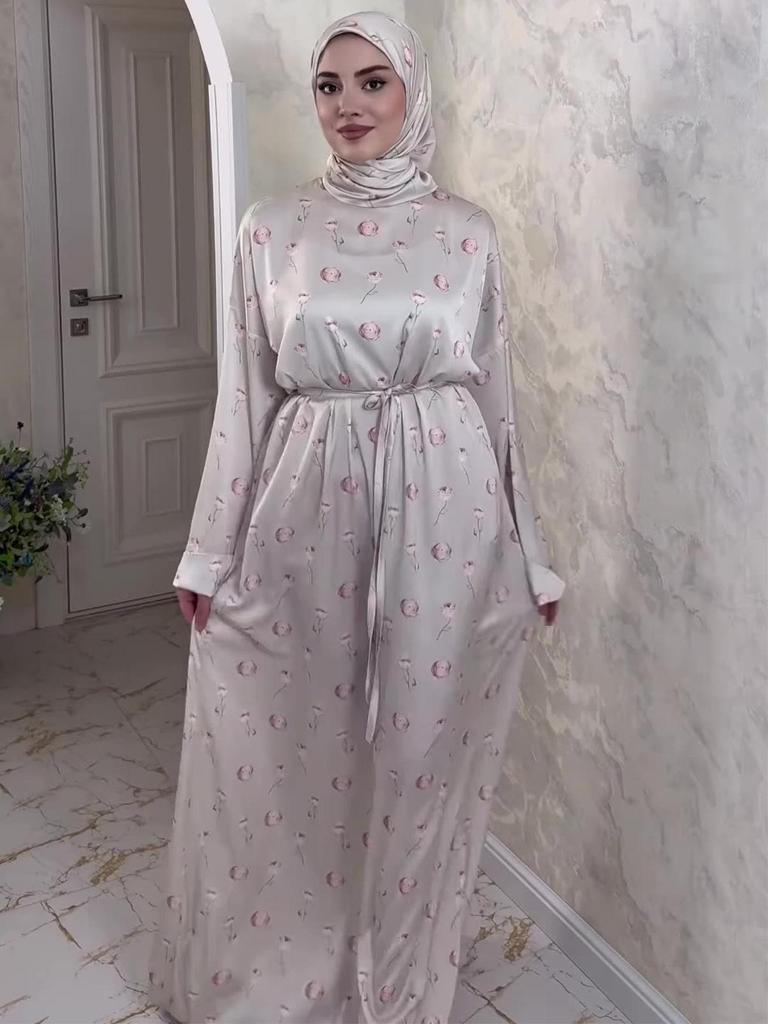 2025 Elegantes Sommer Langarm Druckkleid - Locker & Bequem