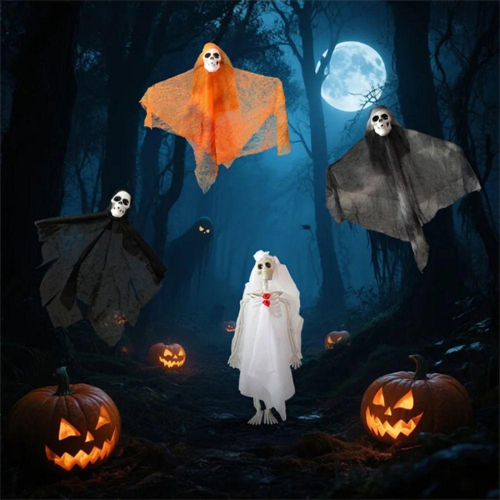 Flying Skull Ghost Pendants Scary Halloween Decoration Hanging Ghost Ghosts Ornaments  Garden
