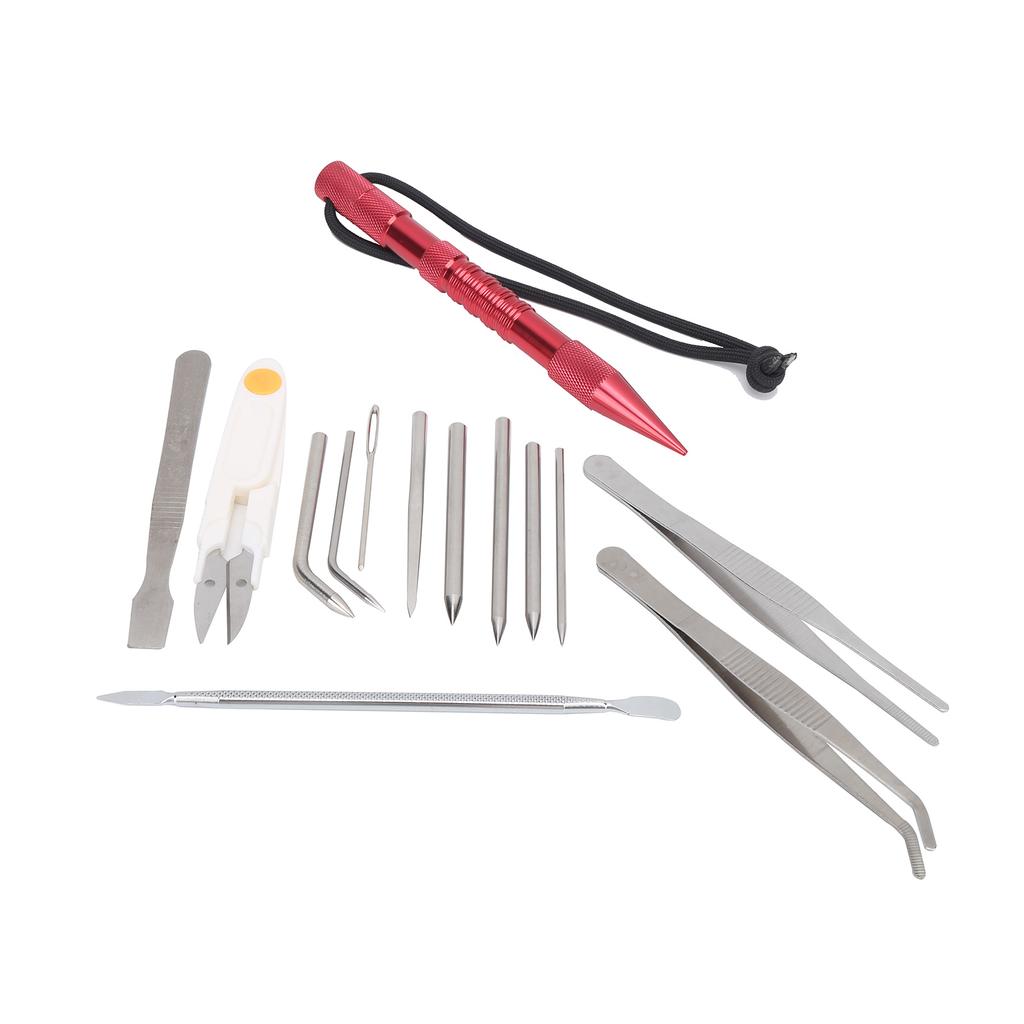 14Pcs Set Paracord Needles Knitting Tool Paracord Stitching Needles Set Bracelets DIY KitRed 14 Piece Set