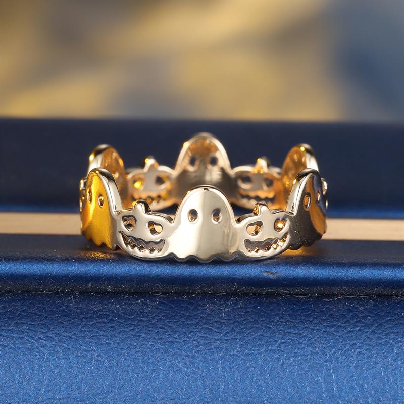 

Готическое золотое кольцо в стиле панк-призрак для мужчин и женщин, ювелирные изделия для вечеринки на Хэллоуин 7 золотой