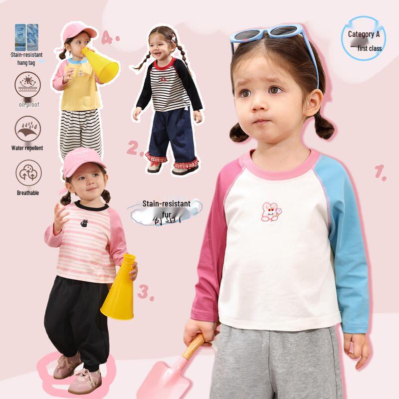 LUSON Baby Girls  Striped Long-Sleeve T-Shirt 90