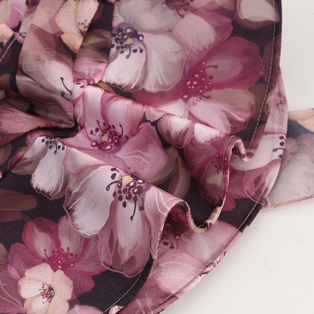 Summer Wide Brimmed Sun Hat Outdoor Sun Protection Fisherman Hat Printed Lace Up Sun Hat