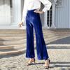 European & American Patchwork Gold Velvet High-Waisted Flare Pants for Women - 2023 Spring/Fall Collection