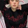 Cross New Flame Jacquard Harajuku Knit Sweater - Autumn/Winter Warm Punk Loose Round Neck Pullover