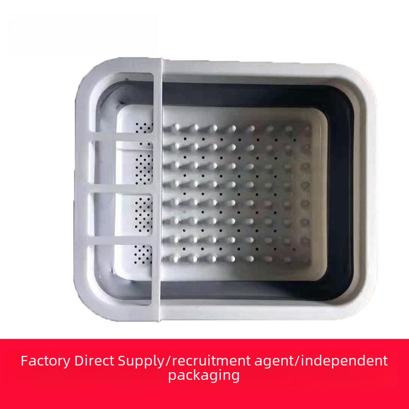 Multifunctional Foldable Drain Basket Rack for Household Tableware Storage