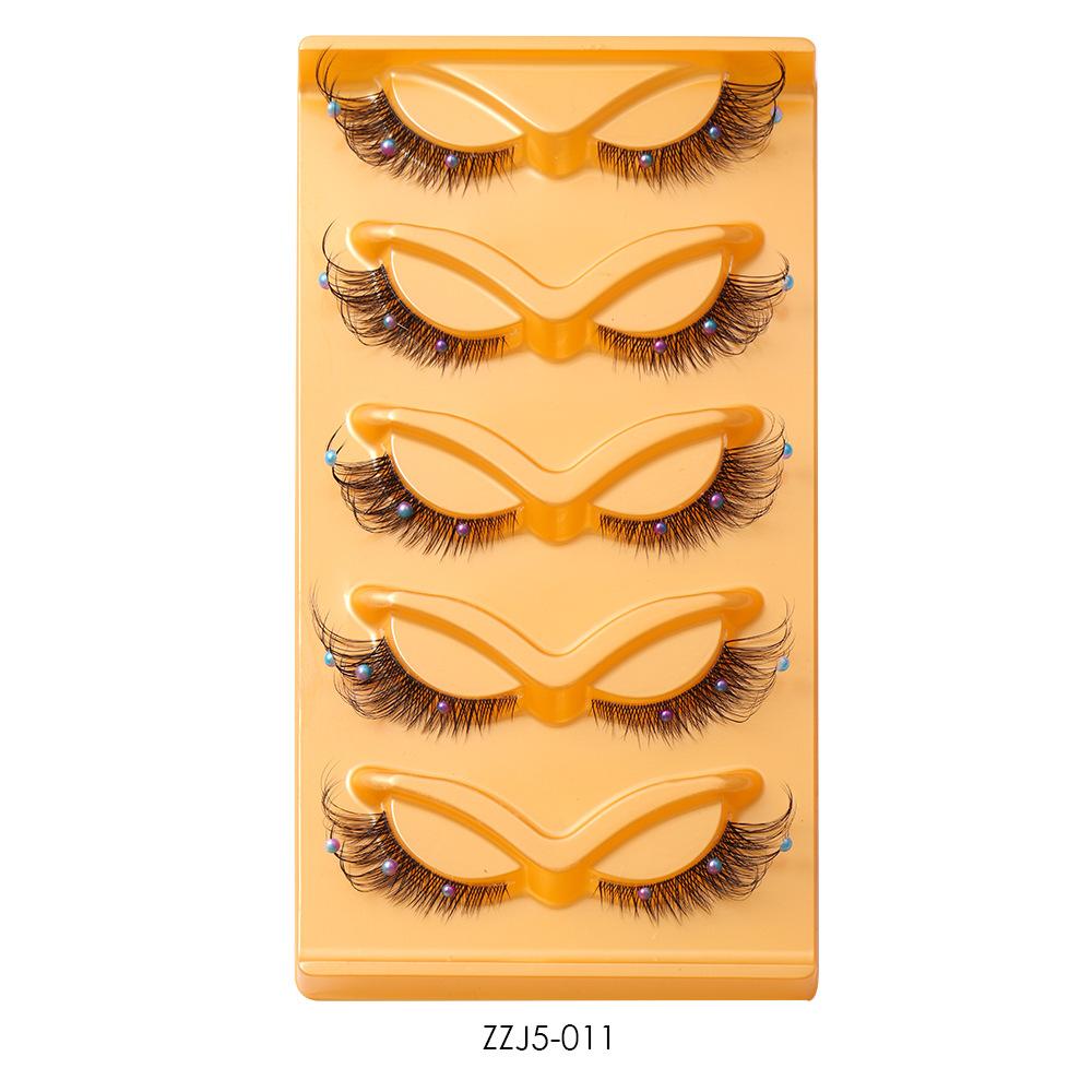 Прозрачный стебель накладные ресницы 5 пар ресниц для сценического макияжа