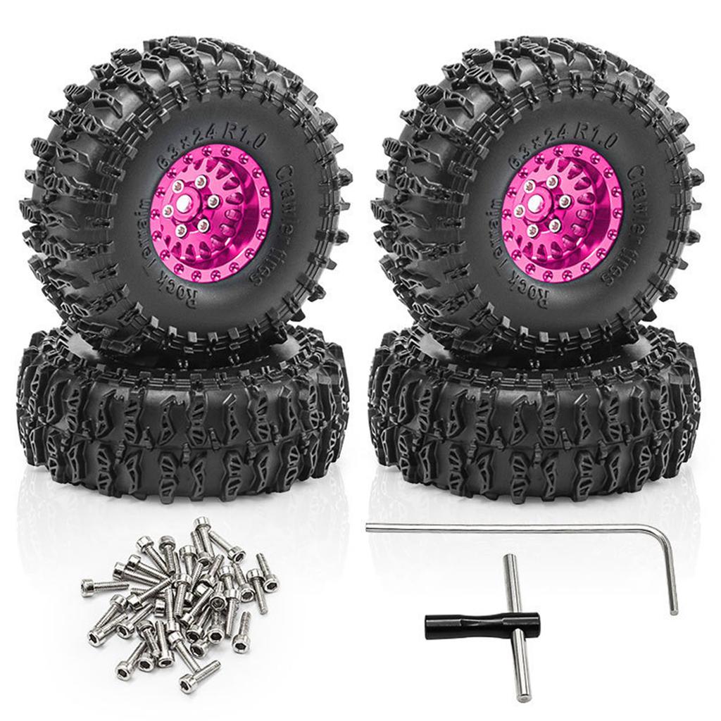 Remote Control Model Rubber Car Supplies Beadlock Wheel Mud Terrain Tires Set Wheel Tires Detachable Fine Car Parts
