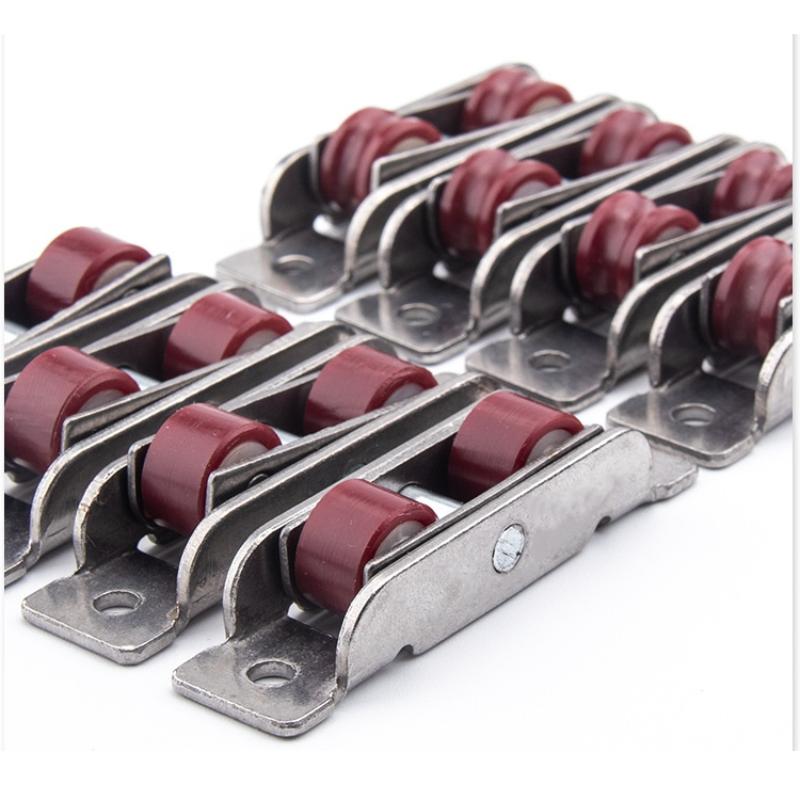 Silent Sliding Window Pulley 4 Pcs Nylon Steel Slot Wheel Heavy Duty Universal Door Window Sliding Replacement Fittings for Home