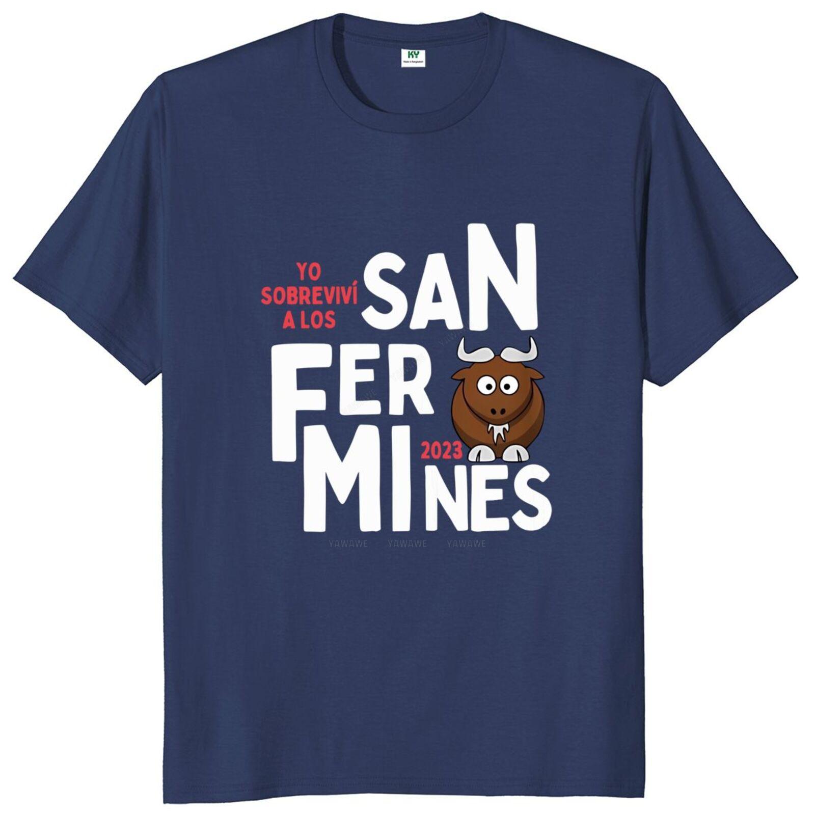 

New arrived Tshirts Sanfermines T Shirt Pamplona Navarra Spanish Festival Gift Tops Cotton Unisex Summer Oneck Teeshirt S