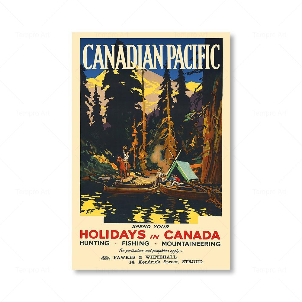 Travel City Landscape Vintage Poster Canada Spain French Italy Wall Art Canvas Painting Nordic Print Picture Living Room Decor