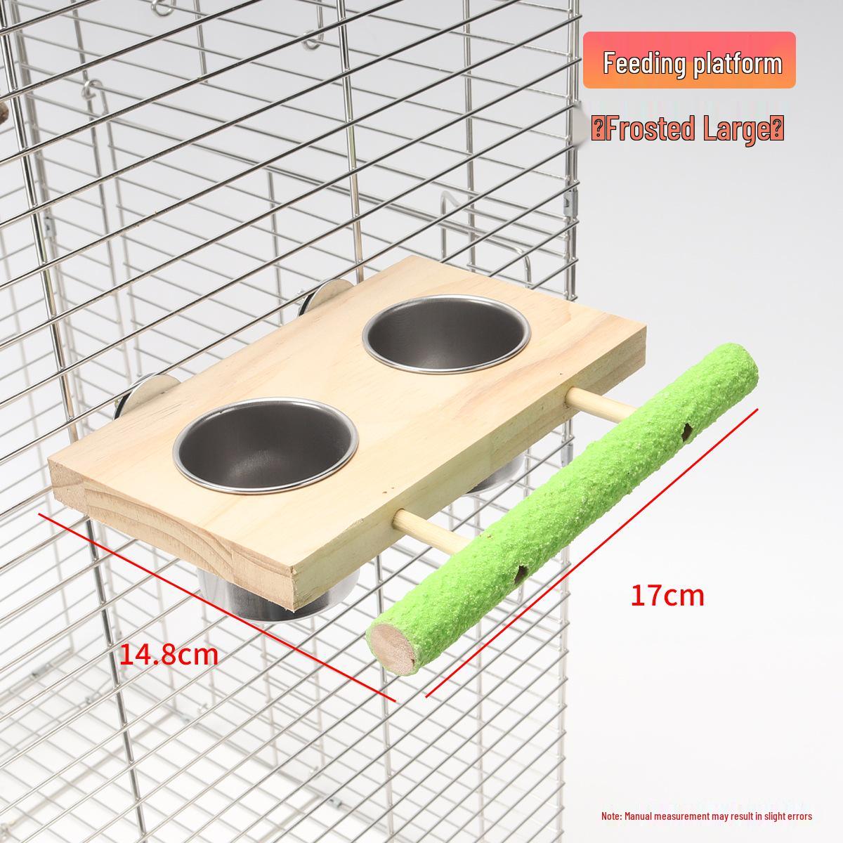 

Кормушка и поилка для птиц из нержавеющей стали с деревянной платформой для майны, волнистого попугайчика, кореллы и неразлучника