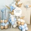 22pcs/set Baby Blue Series Latex Balloon Vintage Blue Foil Number Balloon For Boy's Birthday Party Anniversary Decoration Supply