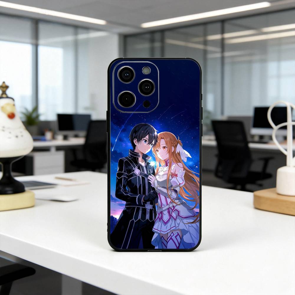 

S-Sword Art O-Online-sao ANIME Phone Case For iPhone 17, 16,15,14,13,12,11 Plus,Pro Max, Others Soft Black Cover iPhone17