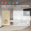 BSEED Zigbee 1/2/3Gang Wall Smart Switches 1/2/3Way Light Touch Switch with Typ-C USB EU Sockets Tuya Smart Life App Control