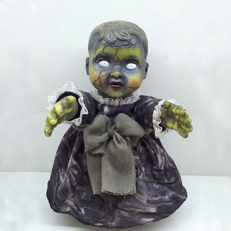 

Electric Ghost Halloween Dolls Haunted House Sound Glow Toys Decorate Party Bareheaded