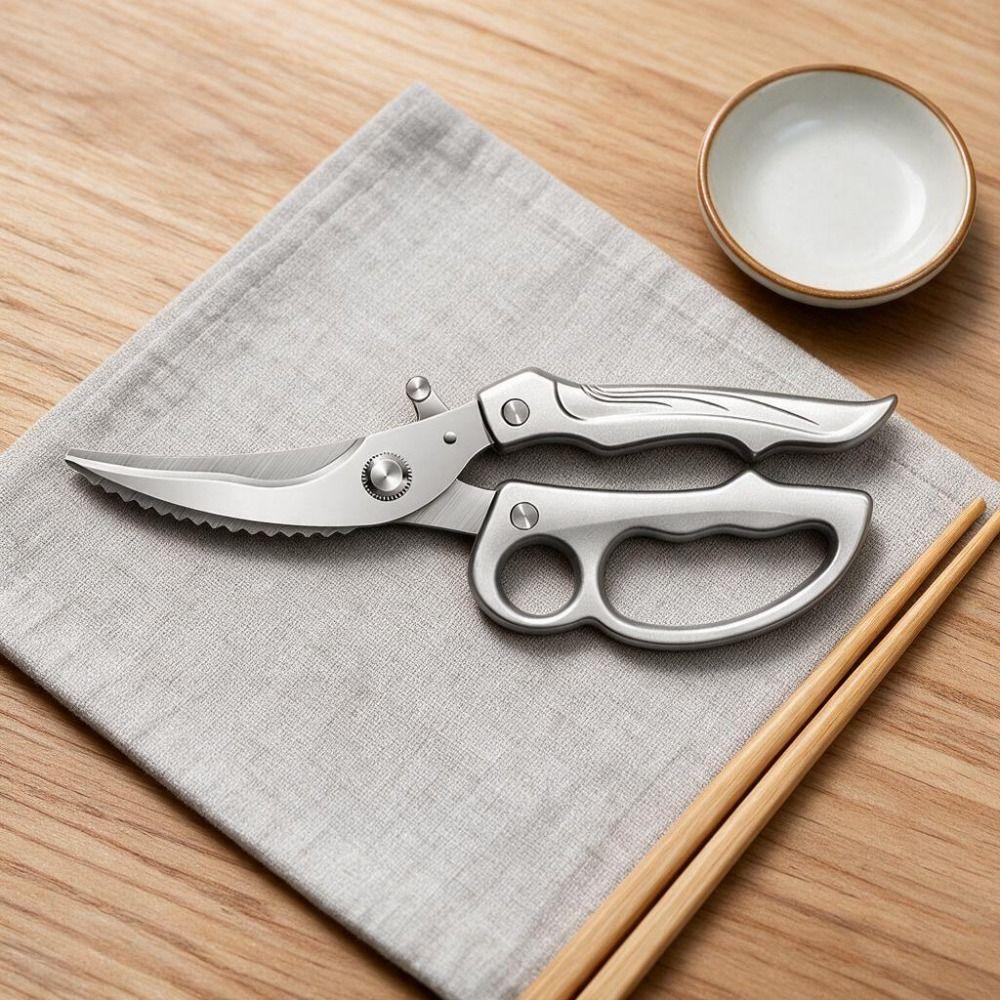 Practical Stainless Steel Chicken Bone Shear Rust-proof Automatic Rebound Kitchen Scissor Hard Thickened Food Scissor Noodle5