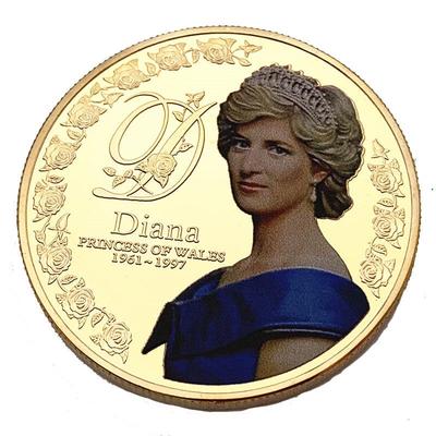 Prinzessin Diana Vergoldete Gedenkmünze Anstecknadel
