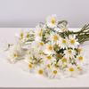 10pcs Artificial White Daisy Flowers 5 Head Long Branch Artificial Daisies Fade-Resistant Small Silk Fake Flower Bouquet