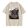 Thousand Yard Stare Funny Cat Meme T Shirts Women's Fashion Casual Short Sleeve T-shirts Oversized T-shirt Streetwear