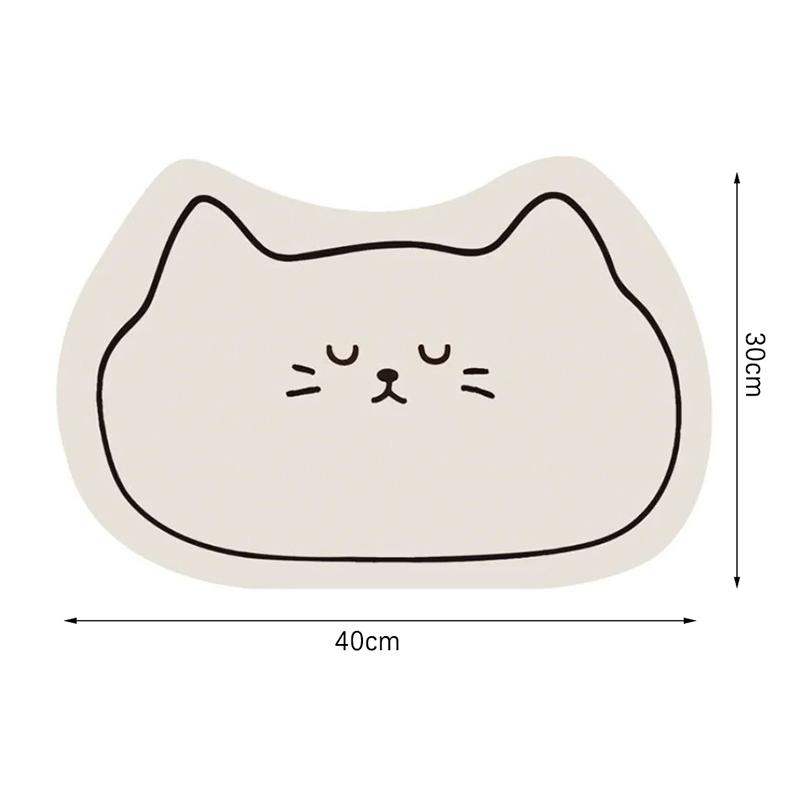 Cartoon Cat Head Multi-Color Thick Soft Diatomaceous Earth Bathroom Absorbent Floor Mat Quick Drying Entrance Foot Pad Anti Slip
