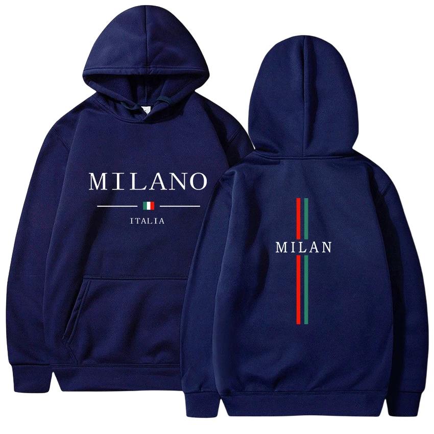 Womens Hoodies Sweatshirt Milan Print Pullover Casual Jogging High Quality Mens Clothing Daily Versatile Tracksuit Y2k Tops