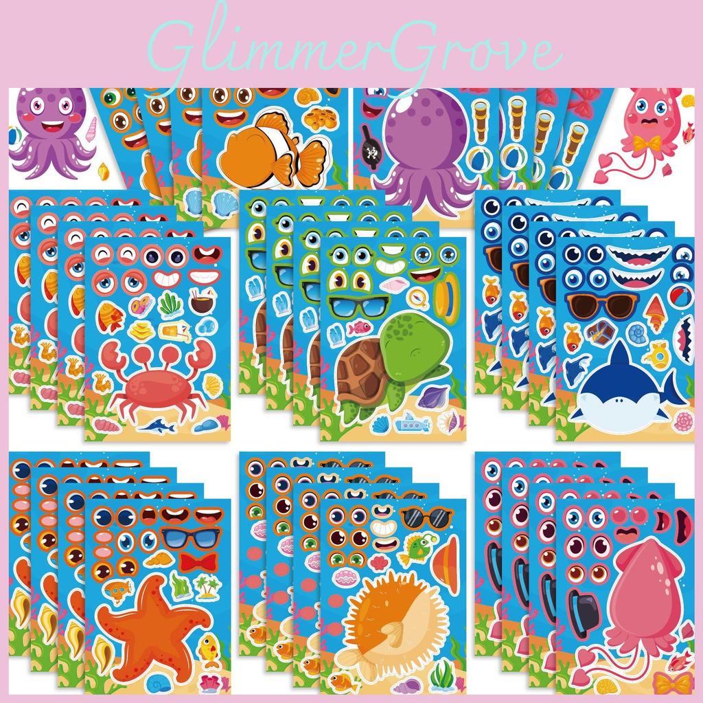 Adorable Ocean Animal Kids Cartoon Interactive Puzzle Diy Sticker Set For Family Fun
