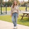 Damen Oversized Retro Kapuzenpullover mit Leopardenmuster