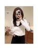 Women's Slim Fit Long-Sleeve Round Neck T-Shirt - Solid Color, High Street Autumn Style