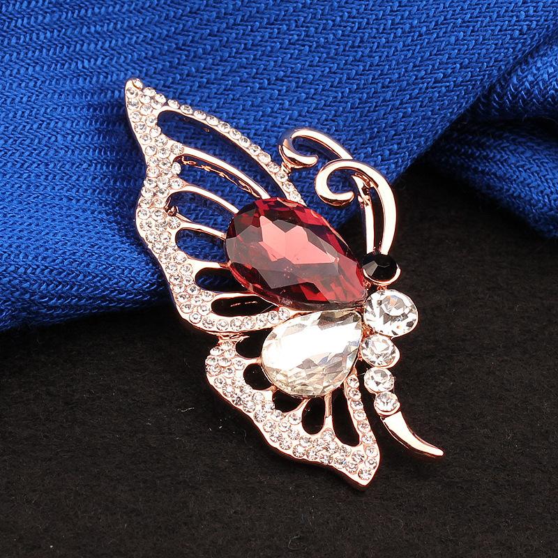 JMXD-Ladies, Beauty of Wings Butterfly Brooch Classic Brooch Silk Scarf Buckle