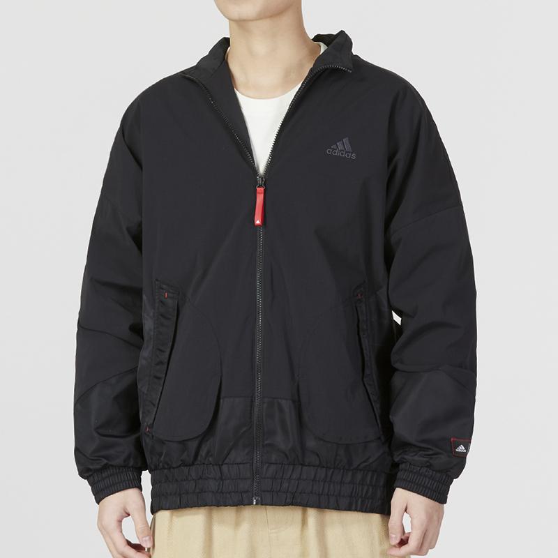 adidas Men's CNY Fleece Hooded Windbreaker Jacket Black HZ3037