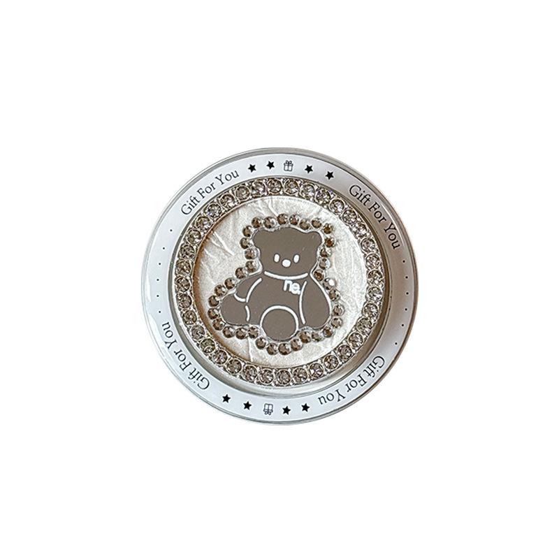 Creative Magnetic Desktop Drama Mobile Phone Airbag Holder Rhinestone Bear Mirror Advanced Sense Ring Female