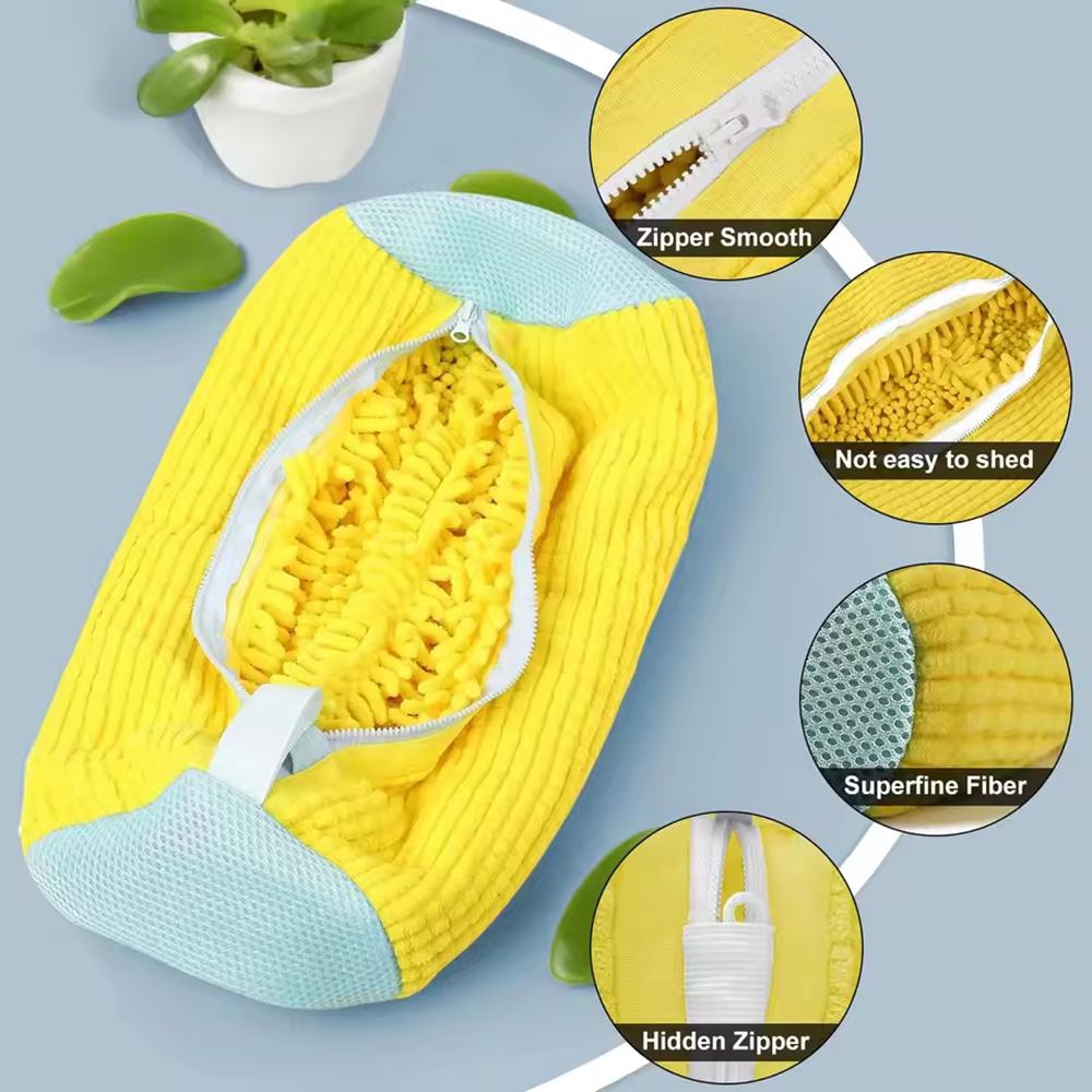 Multi Colored Lazy Shoe Washing Tool Protective Hidden Zipper Washing Cover for Machine Wash Specific Cleaning Shoe Bag