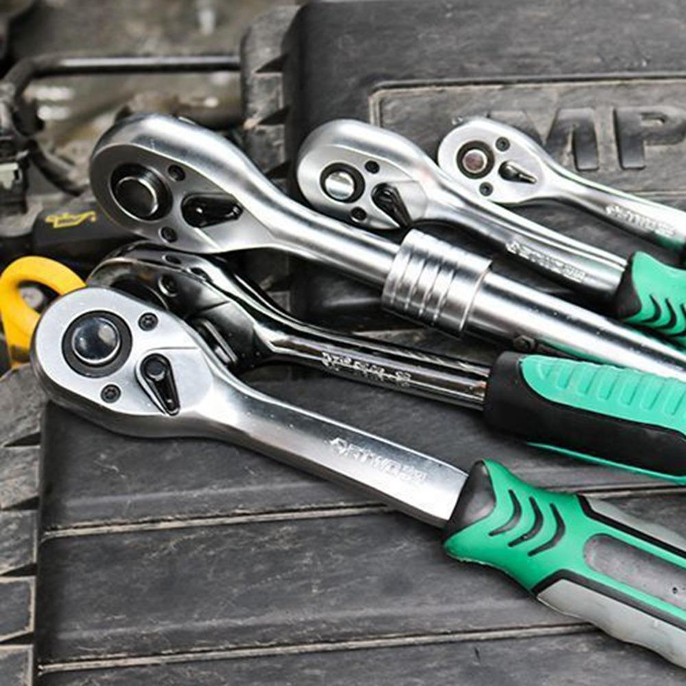 New Chrome Vanadium Steel Ratchet Wrench 1/4" 3/8" 1/2" 72 Teeth Right Angle Wrench High Torque Quick Release Hand Tools Home