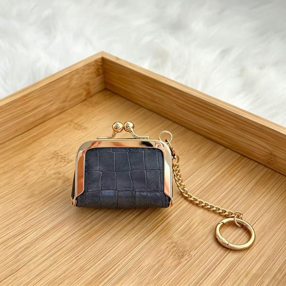 Detachable Chain Jewelry Storage Pouch Portable Keychain Change Wallet Kiss Lock Coin Purse Gift