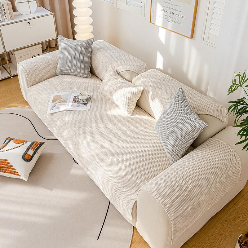 Nordic Simple Sofa Seat Cushion Four Seasons Universal Non-Slip Sofa Cover Towel  New Solid Color Non-Slip Sofa Cushion