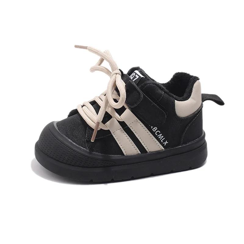 2024 Children Casual Shoes for Girls Winter New Fashion Korean Style Soft Bottom Anti-slippery Versatile Chic Plush Baby Shoes
