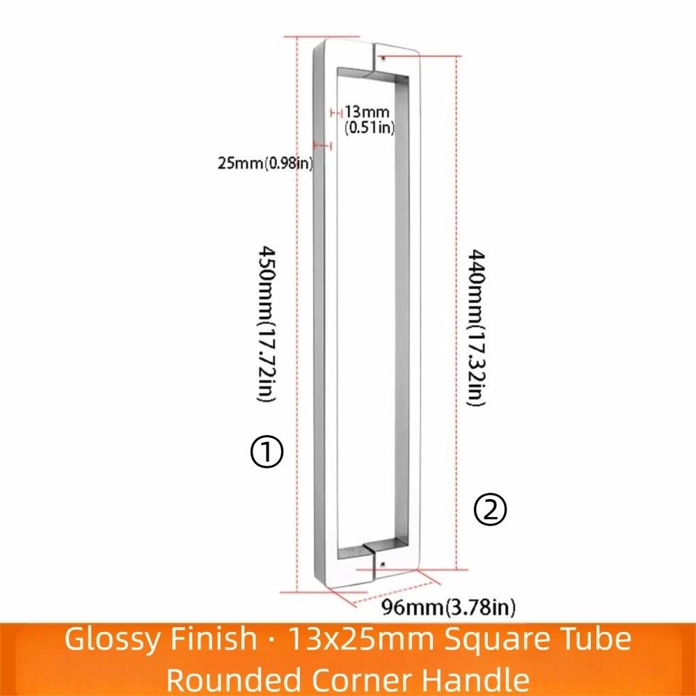 304 Stainless Steel Shower Room Handle Thickened Design Bright Black Finish Glass Door Handle Copper Core High-End Atmosphere