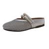 2025 New Thick-soled Mary Jane Shoes Women's Summer Outer Wear Bag Head Half Slippers Shoes Lazy One Pedal Mesh Sandals